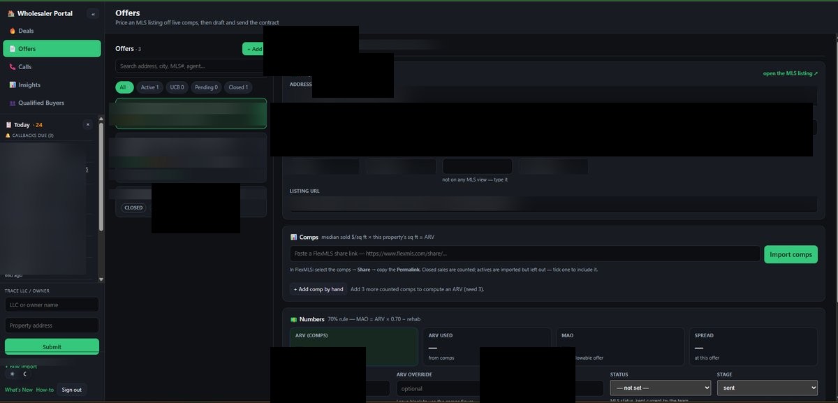The operations portal: offers, comps, and the 70% rule offer calculator